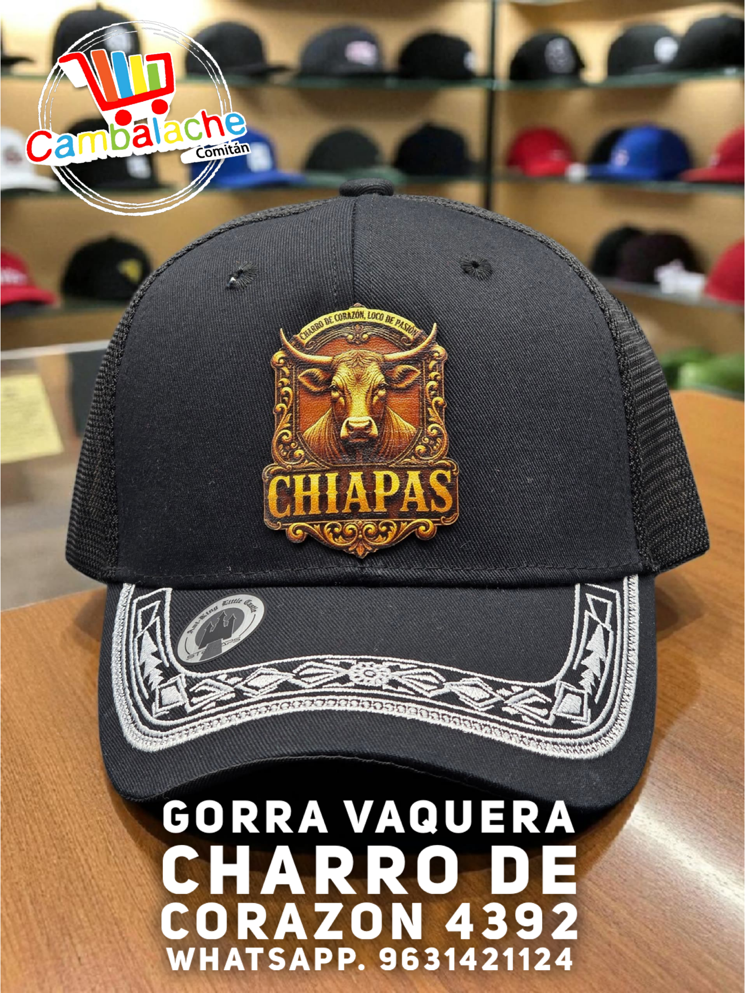 Gorra Vaquera Charro De Corazon 4392