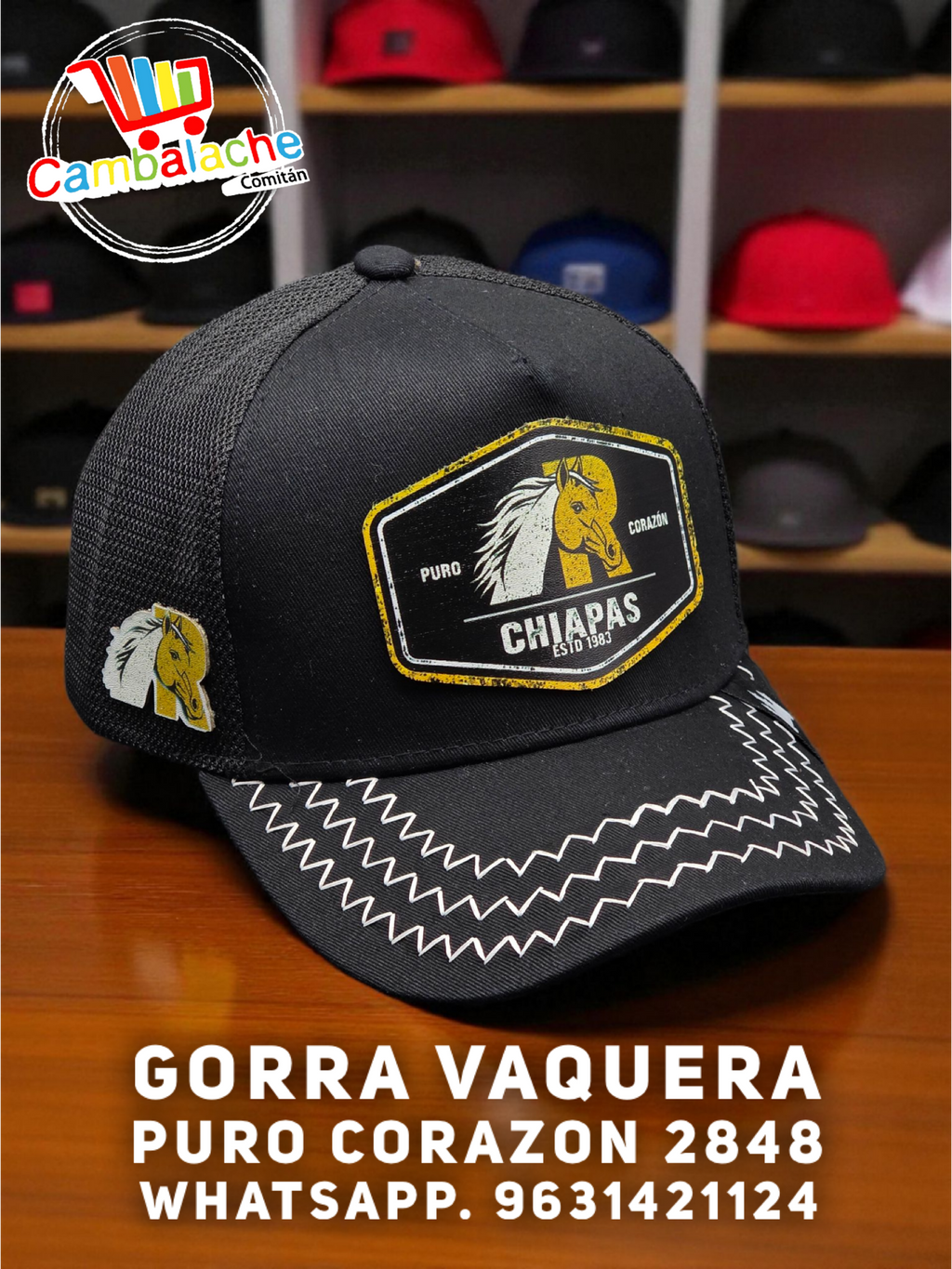 Gorra Vaquera Iniciales  Puro Corazon 2848