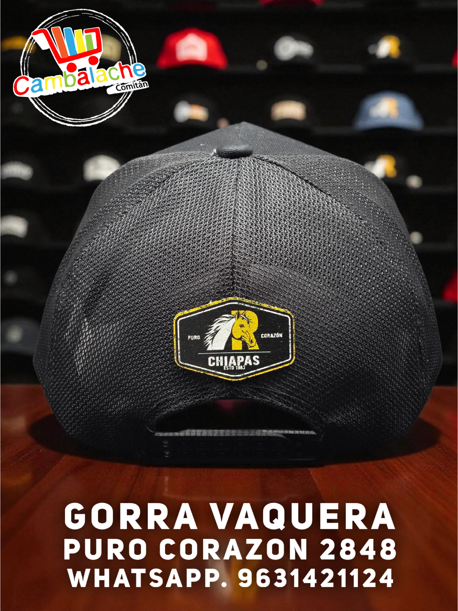 Gorra Vaquera Iniciales  Puro Corazon 2848