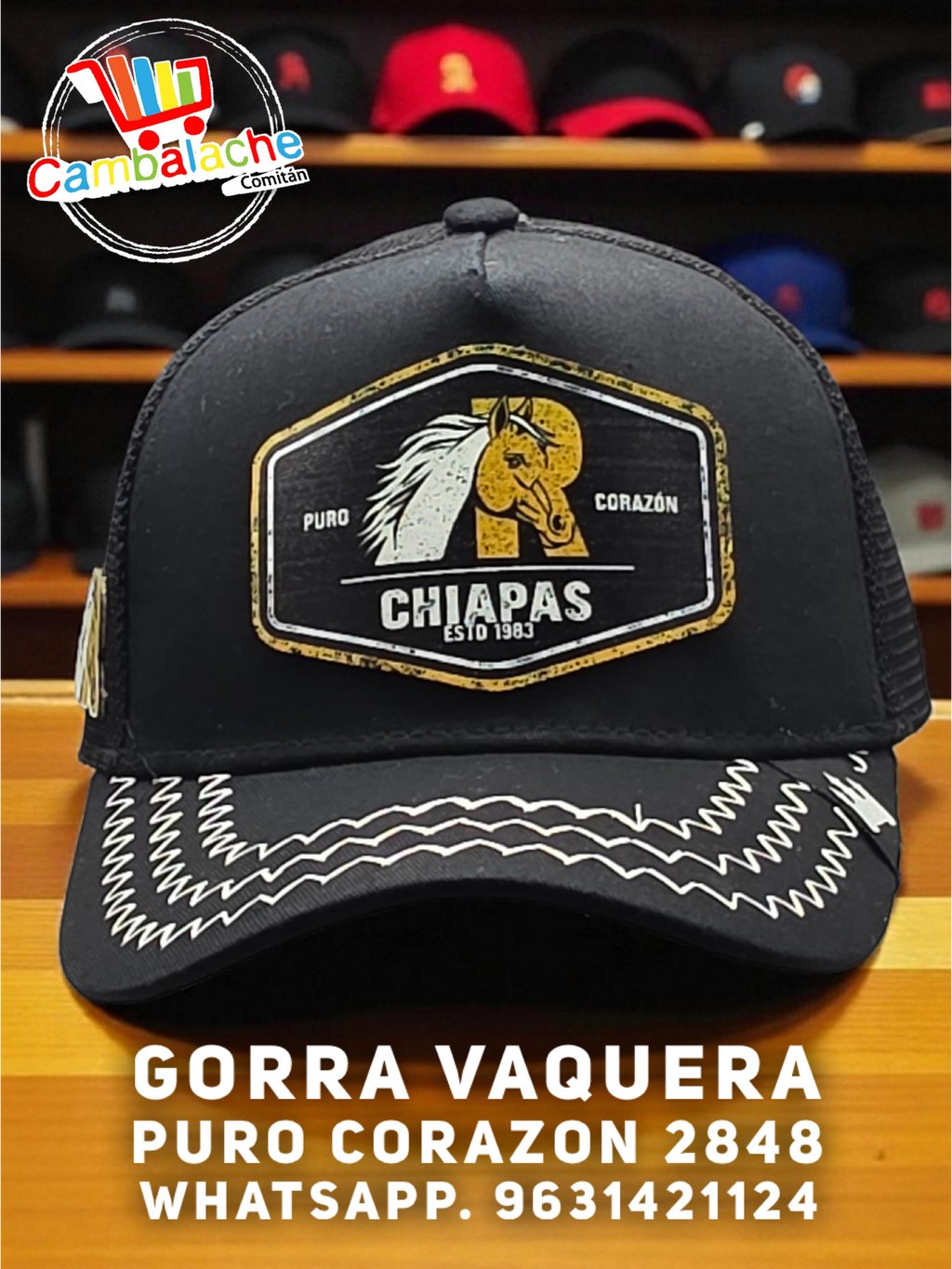 Gorra Vaquera Iniciales  Puro Corazon 2848